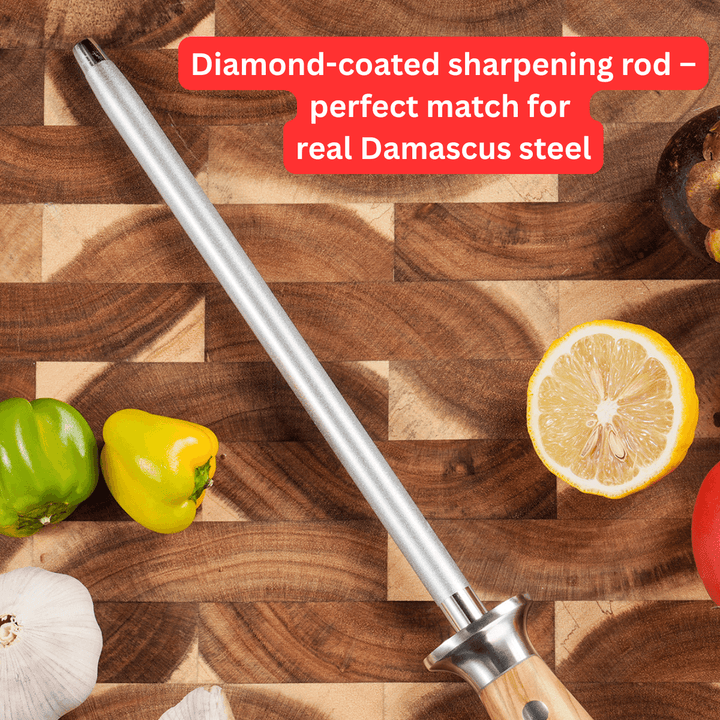 Premium Sharpening Rod Olive Wood